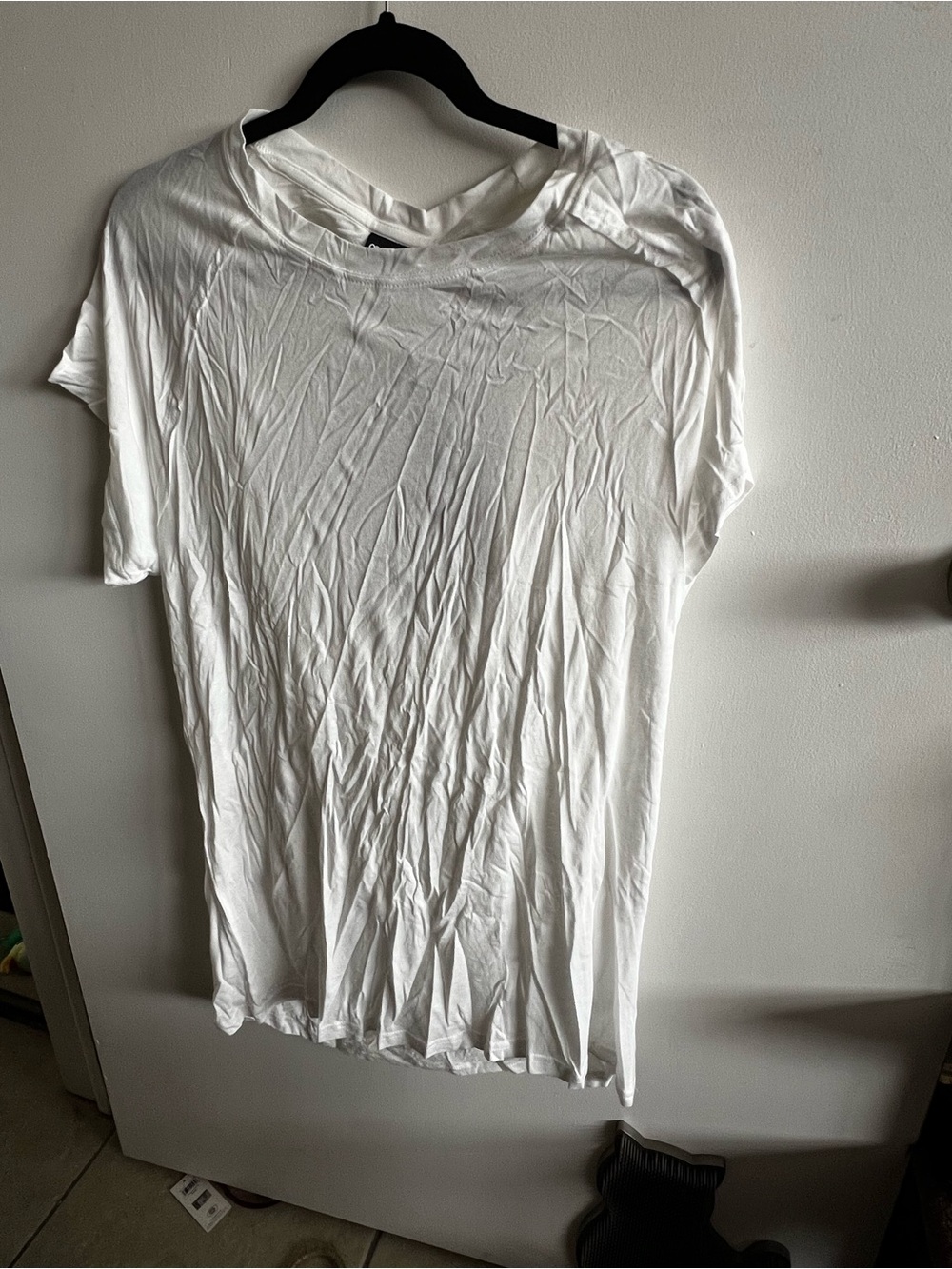 Mono B White Short Sleeve Crew Neck Tee
